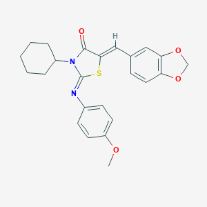 5-(1,3-Benzodioxol-5-ylmethylene)-3-cyclohexyl-2-[(4-methoxyphenyl)imino]-1,3-thiazolidin-4-one