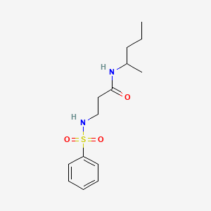 molecular formula C14H22N2O3S B4798507 N~1~-(1-methylbutyl)-N~3~-(phenylsulfonyl)-beta-alaninamide 