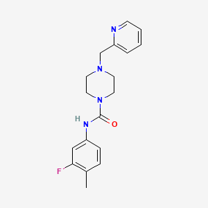 molecular formula C18H21FN4O B4798532 N-(3-FLUORO-4-METHYLPHENYL)-4-[(PYRIDIN-2-YL)METHYL]PIPERAZINE-1-CARBOXAMIDE 