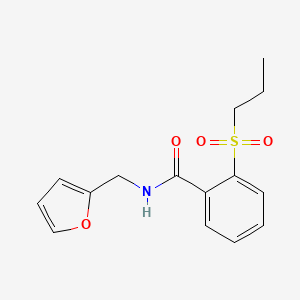 molecular formula C15H17NO4S B4798556 N-[(furan-2-yl)methyl]-2-(propane-1-sulfonyl)benzamide 