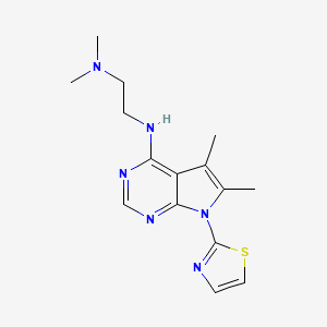 molecular formula C15H20N6S B4798644 N-[2-(DIMETHYLAMINO)ETHYL]-N-[5,6-DIMETHYL-7-(1,3-THIAZOL-2-YL)-7H-PYRROLO[2,3-D]PYRIMIDIN-4-YL]AMINE 