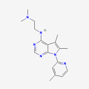 molecular formula C18H24N6 B4798785 N'-[5,6-dimethyl-7-(4-methyl-2-pyridinyl)-7H-pyrrolo[2,3-d]pyrimidin-4-yl]-N,N-dimethyl-1,2-ethanediamine 