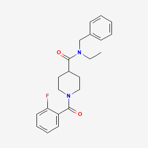 molecular formula C22H25FN2O2 B4798833 N-benzyl-N-ethyl-1-(2-fluorobenzoyl)piperidine-4-carboxamide 