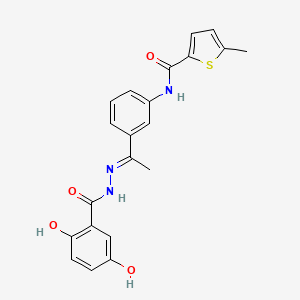 molecular formula C21H19N3O4S B4798930 N-{3-[N-(2,5-dihydroxybenzoyl)ethanehydrazonoyl]phenyl}-5-methyl-2-thiophenecarboxamide 