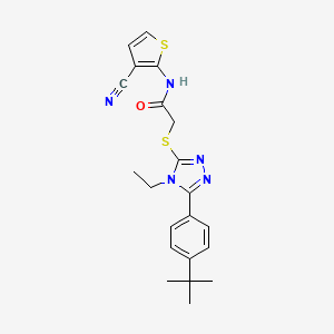 molecular formula C21H23N5OS2 B4799273 N-(3-CYANO-2-THIENYL)-2-({4-ETHYL-5-[4-(2-METHYL-2-PROPANYL)PHENYL]-4H-1,2,4-TRIAZOL-3-YL}SULFANYL)ACETAMIDE 