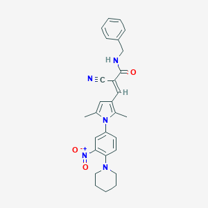 N-benzyl-2-cyano-3-{1-[3-nitro-4-(1-piperidinyl)phenyl]-2,5-dimethyl-1H-pyrrol-3-yl}acrylamide