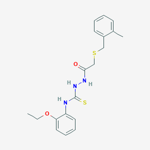 molecular formula C19H23N3O2S2 B4799588 N-(2-ethoxyphenyl)-2-{[(2-methylbenzyl)thio]acetyl}hydrazinecarbothioamide 