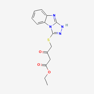 molecular formula C14H14N4O3S B4799739 ethyl 3-oxo-4-(9H-[1,2,4]triazolo[4,3-a]benzimidazol-3-ylsulfanyl)butanoate 