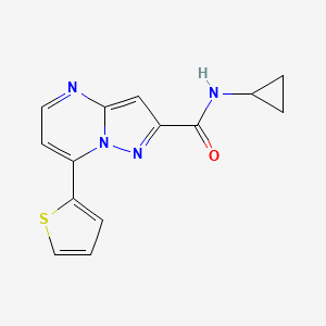 molecular formula C14H12N4OS B4799846 N-cyclopropyl-7-(2-thienyl)pyrazolo[1,5-a]pyrimidine-2-carboxamide 