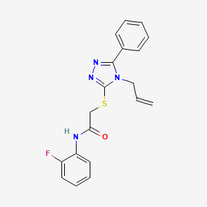 molecular formula C19H17FN4OS B4799866 N-(2-fluorophenyl)-2-{[5-phenyl-4-(prop-2-en-1-yl)-4H-1,2,4-triazol-3-yl]sulfanyl}acetamide 