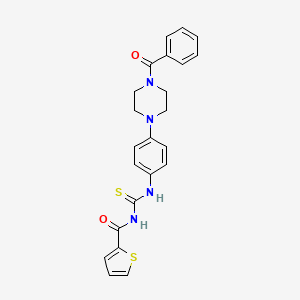 molecular formula C23H22N4O2S2 B4799937 N-({[4-(4-benzoyl-1-piperazinyl)phenyl]amino}carbonothioyl)-2-thiophenecarboxamide 