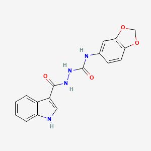 molecular formula C17H14N4O4 B4799977 N-1,3-benzodioxol-5-yl-2-(1H-indol-3-ylcarbonyl)hydrazinecarboxamide 