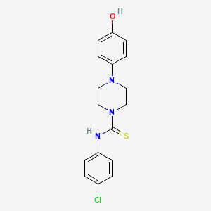molecular formula C17H18ClN3OS B4799989 N-(4-chlorophenyl)-4-(4-hydroxyphenyl)-1-piperazinecarbothioamide 