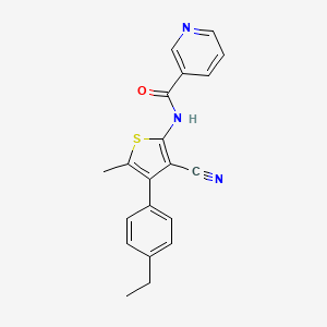 molecular formula C20H17N3OS B4800020 N-[3-cyano-4-(4-ethylphenyl)-5-methylthiophen-2-yl]pyridine-3-carboxamide 