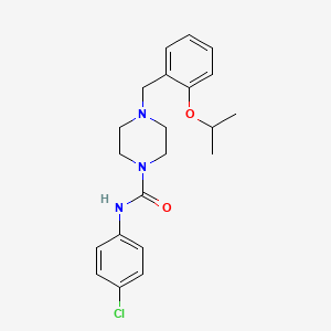 molecular formula C21H26ClN3O2 B4800164 N-(4-CHLOROPHENYL)-4-{[2-(PROPAN-2-YLOXY)PHENYL]METHYL}PIPERAZINE-1-CARBOXAMIDE 