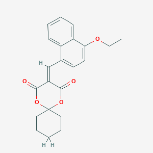 molecular formula C22H22O5 B480017 3-[(4-Ethoxy-1-naphthyl)methylene]-1,5-dioxaspiro[5.5]undecane-2,4-dione CAS No. 444059-12-5