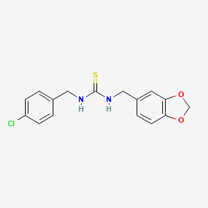 molecular formula C16H15ClN2O2S B4800258 N-(1,3-benzodioxol-5-ylmethyl)-N'-(4-chlorobenzyl)thiourea 