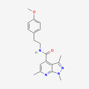 molecular formula C19H22N4O2 B4800280 N-[2-(4-methoxyphenyl)ethyl]-1,3,6-trimethyl-1H-pyrazolo[3,4-b]pyridine-4-carboxamide 