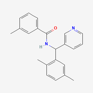 molecular formula C22H22N2O B4800361 N-[(2,5-dimethylphenyl)(pyridin-3-yl)methyl]-3-methylbenzamide 