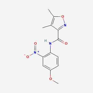 molecular formula C13H13N3O5 B4800398 N-(4-methoxy-2-nitrophenyl)-4,5-dimethyl-3-isoxazolecarboxamide 