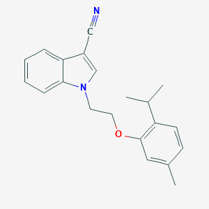 molecular formula C21H22N2O B480048 1-[2-(2-isopropyl-5-methylphenoxy)ethyl]-1H-indole-3-carbonitrile CAS No. 347322-94-5