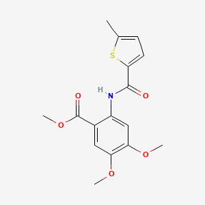molecular formula C16H17NO5S B4800499 methyl 4,5-dimethoxy-2-{[(5-methyl-2-thienyl)carbonyl]amino}benzoate 
