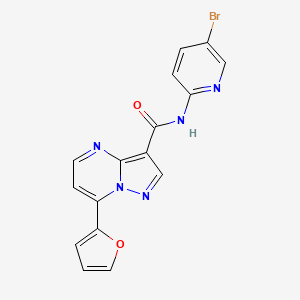 molecular formula C16H10BrN5O2 B4800592 N-(5-BROMO-2-PYRIDYL)-7-(2-FURYL)PYRAZOLO[1,5-A]PYRIMIDINE-3-CARBOXAMIDE 