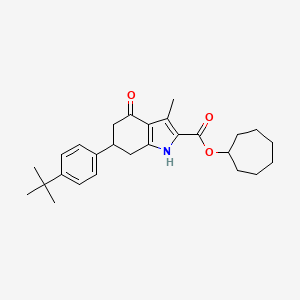molecular formula C27H35NO3 B4800630 cycloheptyl 6-(4-tert-butylphenyl)-3-methyl-4-oxo-4,5,6,7-tetrahydro-1H-indole-2-carboxylate 