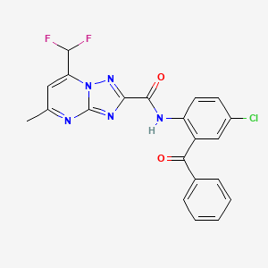 molecular formula C21H14ClF2N5O2 B4800834 N-(2-benzoyl-4-chlorophenyl)-7-(difluoromethyl)-5-methyl-[1,2,4]triazolo[1,5-a]pyrimidine-2-carboxamide 