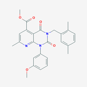 molecular formula C26H25N3O5 B4800841 METHYL 3-[(2,5-DIMETHYLPHENYL)METHYL]-1-(3-METHOXYPHENYL)-7-METHYL-2,4-DIOXO-1H,2H,3H,4H-PYRIDO[2,3-D]PYRIMIDINE-5-CARBOXYLATE 