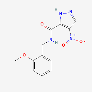 molecular formula C12H12N4O4 B4800924 N-(2-methoxybenzyl)-4-nitro-1H-pyrazole-3-carboxamide 