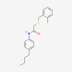 molecular formula C20H25NOS B4800931 N-(4-butylphenyl)-2-[(2-methylbenzyl)thio]acetamide 