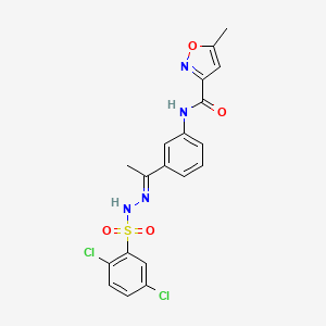 molecular formula C19H16Cl2N4O4S B4800952 N-(3-{N-[(2,5-dichlorophenyl)sulfonyl]ethanehydrazonoyl}phenyl)-5-methyl-3-isoxazolecarboxamide 