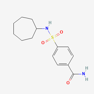 molecular formula C14H20N2O3S B4800962 4-(Cycloheptylsulfamoyl)benzamide 