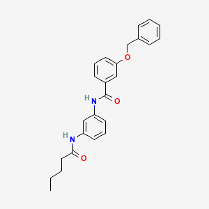 molecular formula C25H26N2O3 B4800977 N-[3-(pentanoylamino)phenyl]-3-phenylmethoxybenzamide 