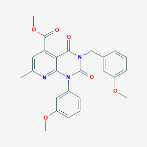molecular formula C25H23N3O6 B4800991 METHYL 1-(3-METHOXYPHENYL)-3-[(3-METHOXYPHENYL)METHYL]-7-METHYL-2,4-DIOXO-1H,2H,3H,4H-PYRIDO[2,3-D]PYRIMIDINE-5-CARBOXYLATE 