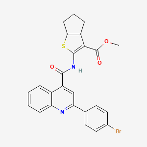 molecular formula C25H19BrN2O3S B4801025 methyl 2-({[2-(4-bromophenyl)-4-quinolinyl]carbonyl}amino)-5,6-dihydro-4H-cyclopenta[b]thiophene-3-carboxylate 