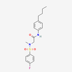 molecular formula C19H23FN2O3S B4801031 N-(4-butylphenyl)-N~2~-[(4-fluorophenyl)sulfonyl]-N~2~-methylglycinamide 