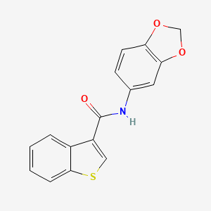 molecular formula C16H11NO3S B4801032 N-(2H-13-BENZODIOXOL-5-YL)-1-BENZOTHIOPHENE-3-CARBOXAMIDE 