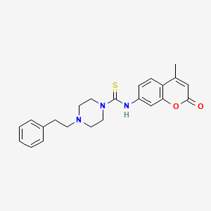 molecular formula C23H25N3O2S B4801087 N-(4-methyl-2-oxo-2H-chromen-7-yl)-4-(2-phenylethyl)-1-piperazinecarbothioamide 