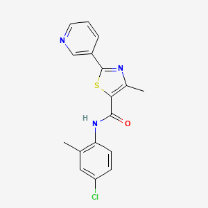 molecular formula C17H14ClN3OS B4801093 N-(4-chloro-2-methylphenyl)-4-methyl-2-(pyridin-3-yl)-1,3-thiazole-5-carboxamide 