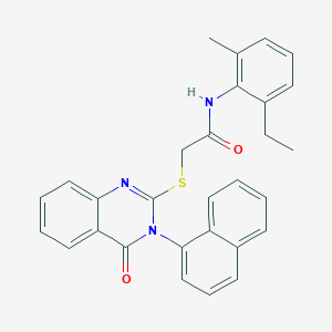 molecular formula C29H25N3O2S B4801285 N-(2-ethyl-6-methylphenyl)-2-{[3-(1-naphthyl)-4-oxo-3,4-dihydro-2-quinazolinyl]thio}acetamide 