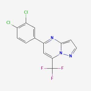 molecular formula C13H6Cl2F3N3 B4801356 5-(3,4-dichlorophenyl)-7-(trifluoromethyl)pyrazolo[1,5-a]pyrimidine 