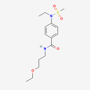 molecular formula C15H24N2O4S B4801477 N-(3-ethoxypropyl)-4-[ethyl(methylsulfonyl)amino]benzamide 