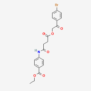 molecular formula C21H20BrNO6 B4801486 ethyl 4-({4-[2-(4-bromophenyl)-2-oxoethoxy]-4-oxobutanoyl}amino)benzoate 