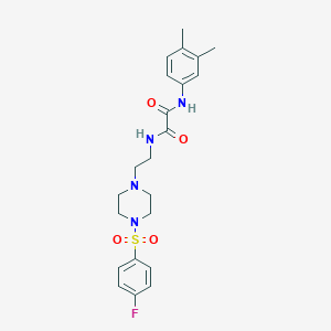 N'-(3,4-dimethylphenyl)-N-[2-[4-(4-fluorophenyl)sulfonylpiperazin-1-yl]ethyl]oxamide
