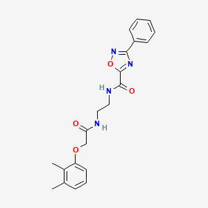 molecular formula C21H22N4O4 B4801664 N~5~-(2-{[2-(2,3-dimethylphenoxy)acetyl]amino}ethyl)-3-phenyl-1,2,4-oxadiazole-5-carboxamide 