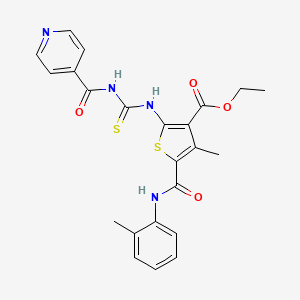 molecular formula C23H22N4O4S2 B4801670 ethyl 2-{[(isonicotinoylamino)carbonothioyl]amino}-4-methyl-5-{[(2-methylphenyl)amino]carbonyl}-3-thiophenecarboxylate 