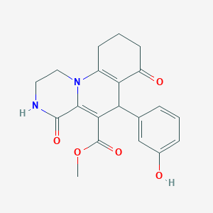 molecular formula C20H20N2O5 B4801741 methyl 6-(3-hydroxyphenyl)-4,7-dioxo-2,3,4,6,7,8,9,10-octahydro-1H-pyrazino[1,2-a]quinoline-5-carboxylate 