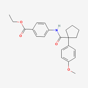 molecular formula C22H25NO4 B4801781 ethyl 4-({[1-(4-methoxyphenyl)cyclopentyl]carbonyl}amino)benzoate 